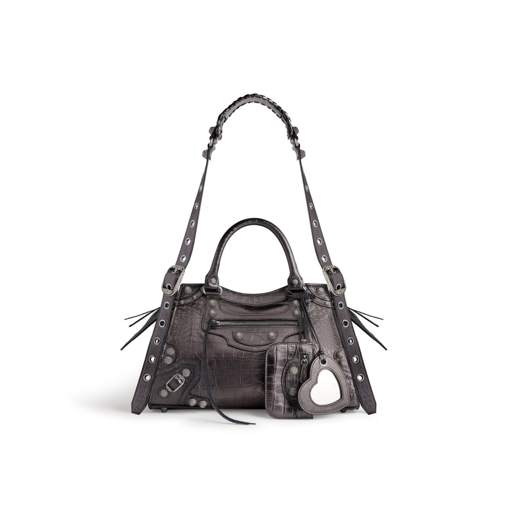 NEO CAGOLE CITY SMALL HANDBAG CROCODILE EMBOSSED WITH RHINESTONES