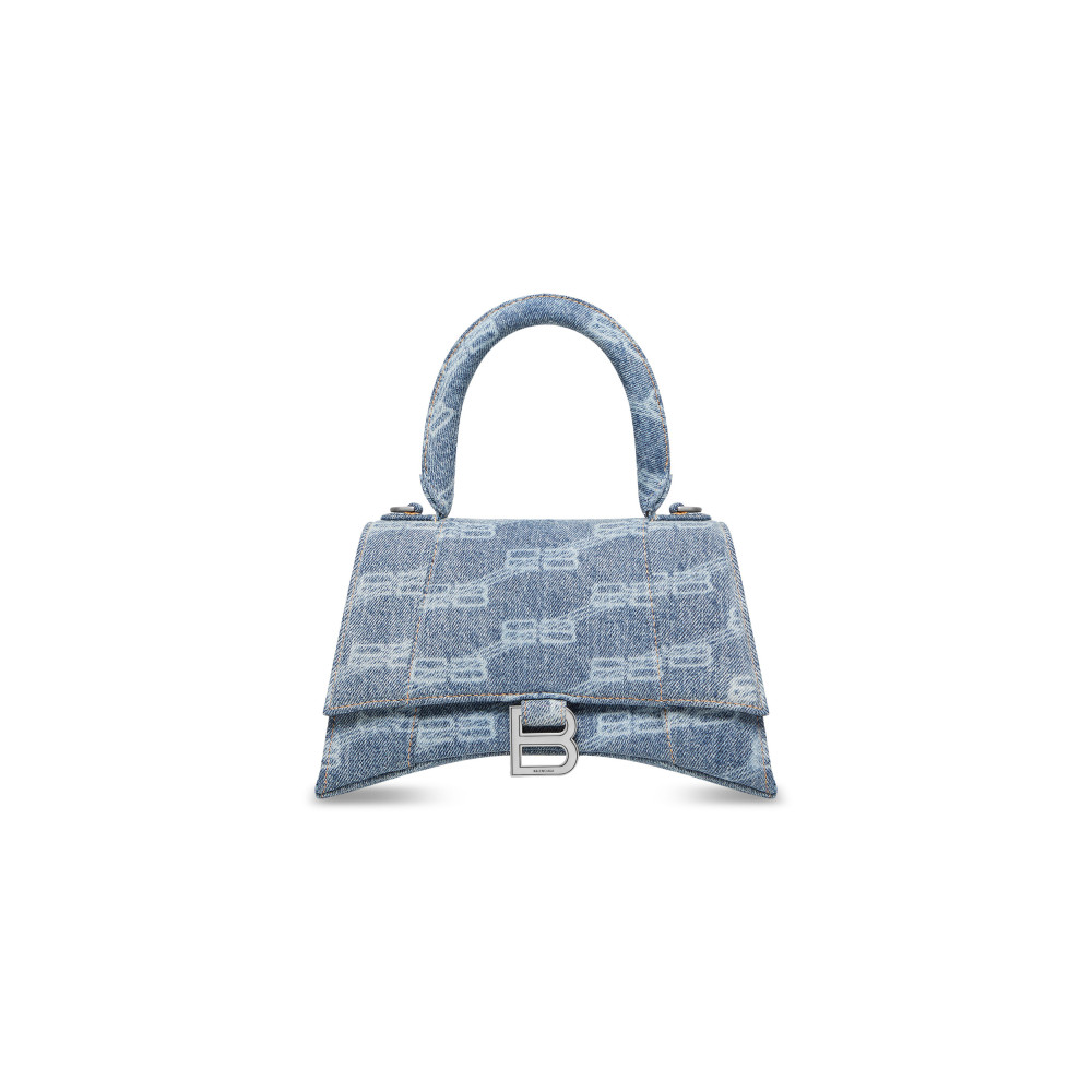 HOURGLASS SMALL HANDBAG BB MONOGRAM BLEACHED DENIM HOURGLASS SMALL HANDBAG BB MONOGRAM BLEACHED DENIM