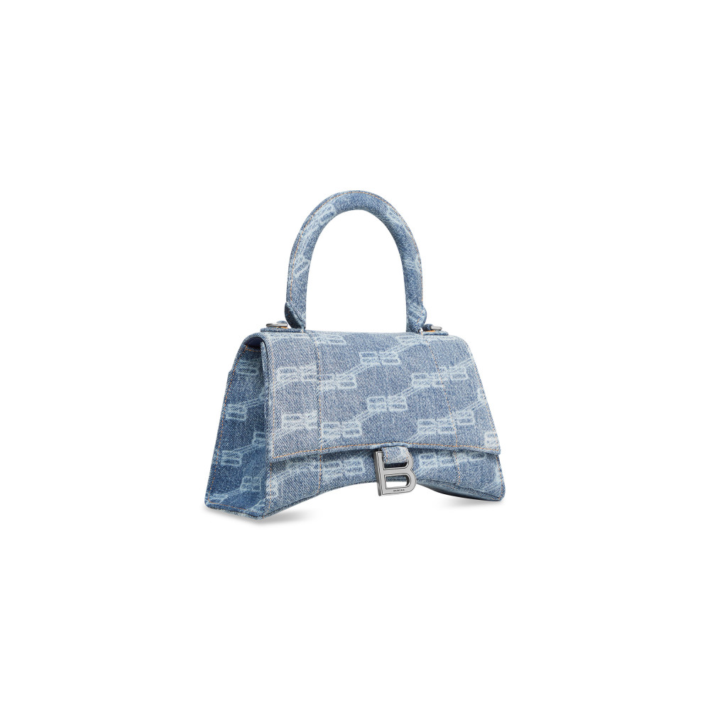 HOURGLASS SMALL HANDBAG BB MONOGRAM BLEACHED DENIM HOURGLASS SMALL HANDBAG BB MONOGRAM BLEACHED DENIM