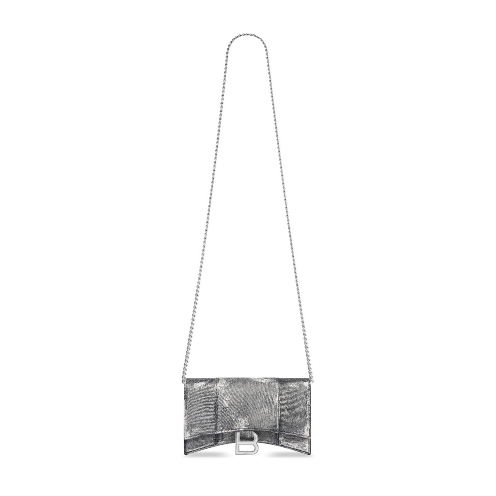 HOURGLASS WALLET ON CHAIN DENIM PRINT HOURGLASS WALLET ON CHAIN DENIM PRINT