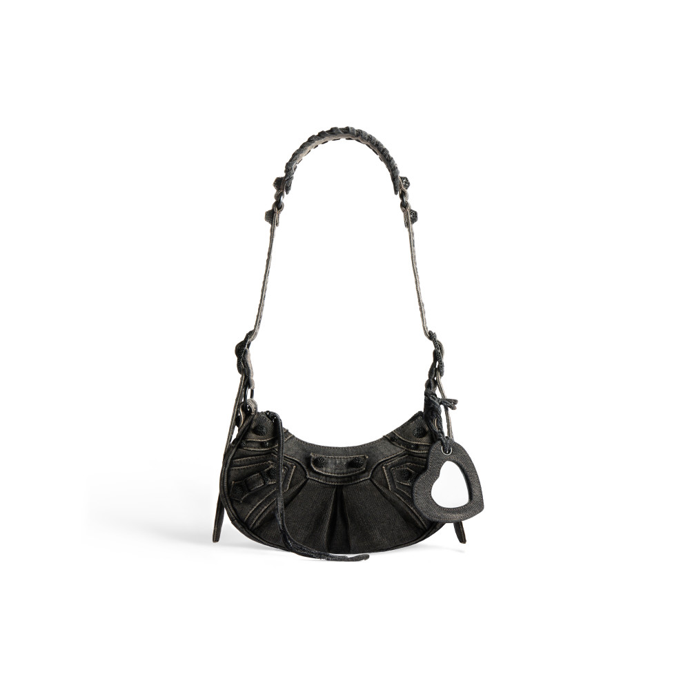 LE CAGOLE XS SHOULDER BAG DENIM WITH RHINESTONES LE CAGOLE XS SHOULDER BAG DENIM WITH RHINESTONES
