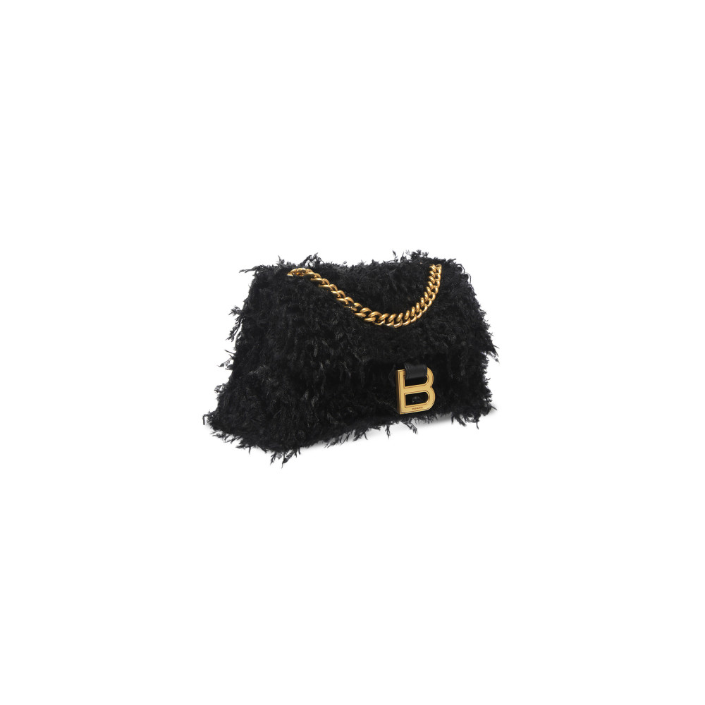 CRUSH SMALL CHAIN BAG WITH FRABRIC FEATHERS