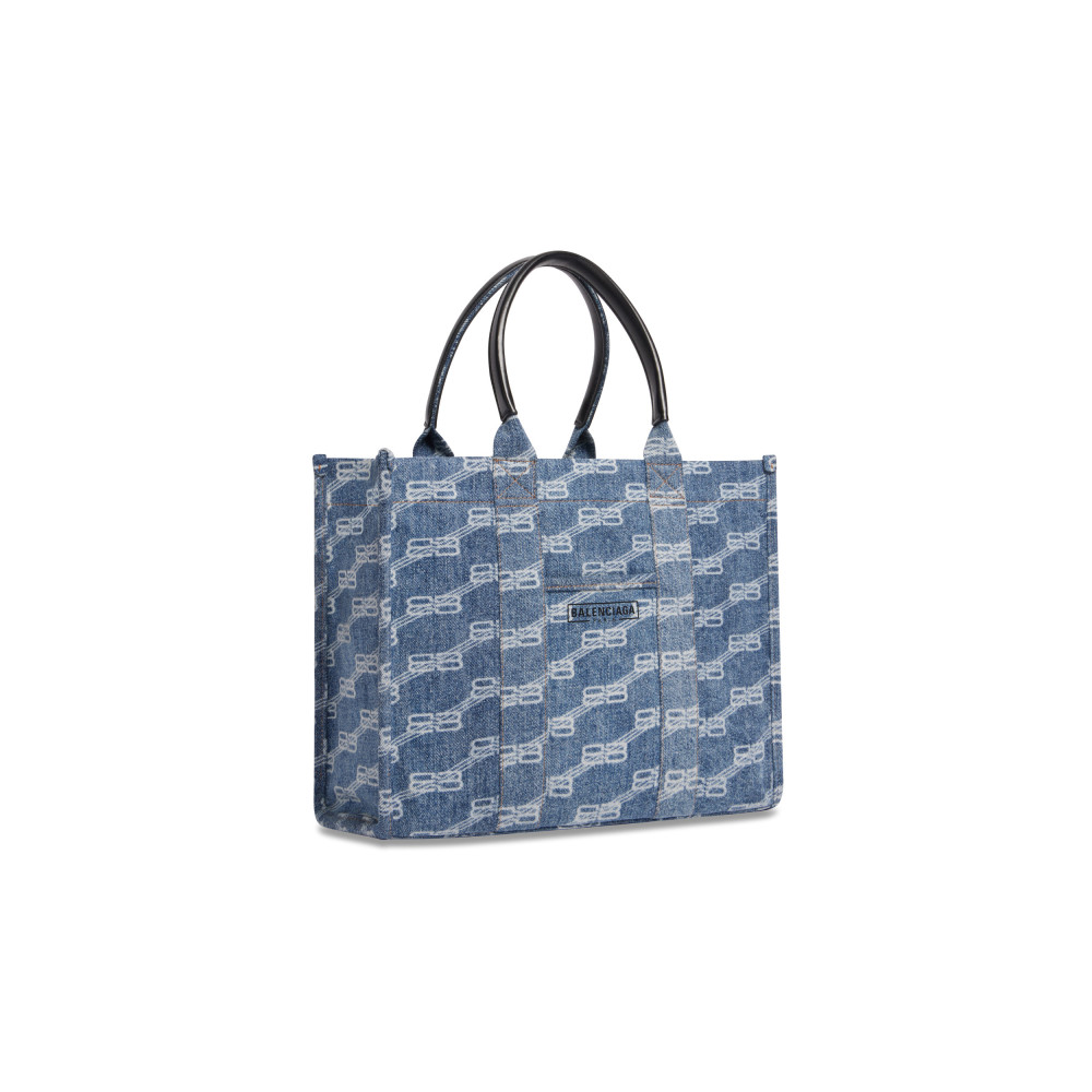 HARDWARE MEDIUM TOTE BAG BB MONOGRAM BLEACHED DENIM HARDWARE MEDIUM TOTE BAG BB MONOGRAM BLEACHED DENIM