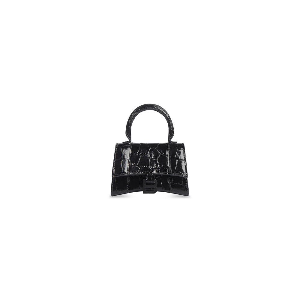 HOURGLASS MINI HANDBAG CROCODILE EMBOSSED HOURGLASS MINI HANDBAG CROCODILE EMBOSSED