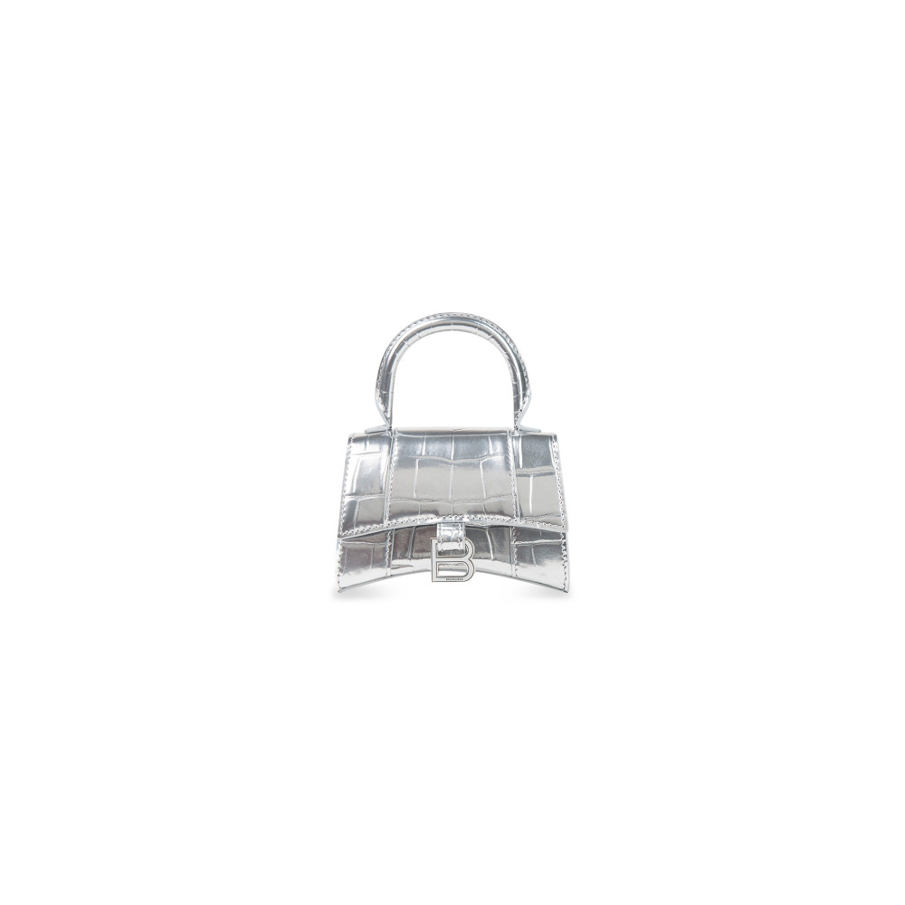HOURGLASS MINI HANDBAG METALLIZED CROCODILE EMBOSSED HOURGLASS MINI HANDBAG METALLIZED CROCODILE EMBOSSED