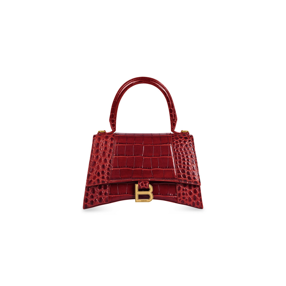 HOURGLASS SMALL HANDBAG CROCODILE EMBOSSED HOURGLASS SMALL HANDBAG CROCODILE EMBOSSED