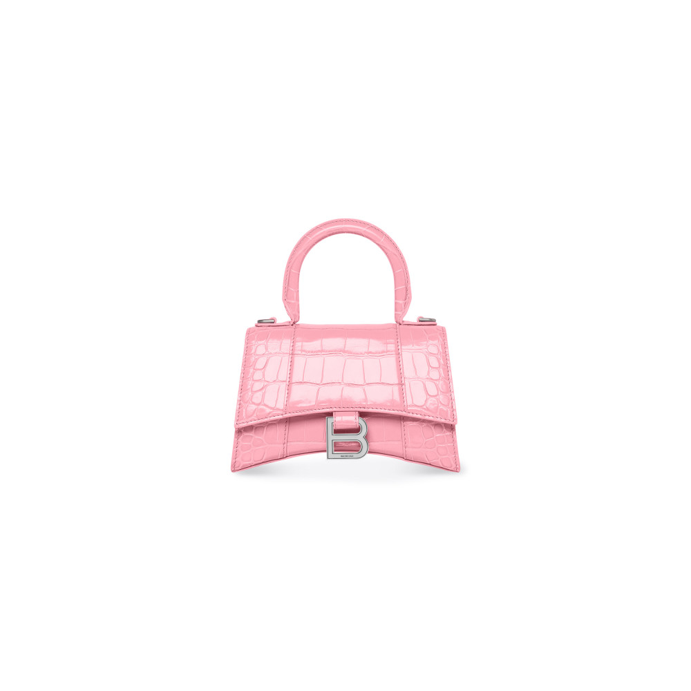 HOURGLASS XS HANDBAG CROCODILE EMBOSSED