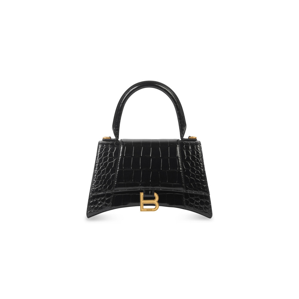 HOURGLASS SMALL HANDBAG CROCODILE EMBOSSED HOURGLASS SMALL HANDBAG CROCODILE EMBOSSED