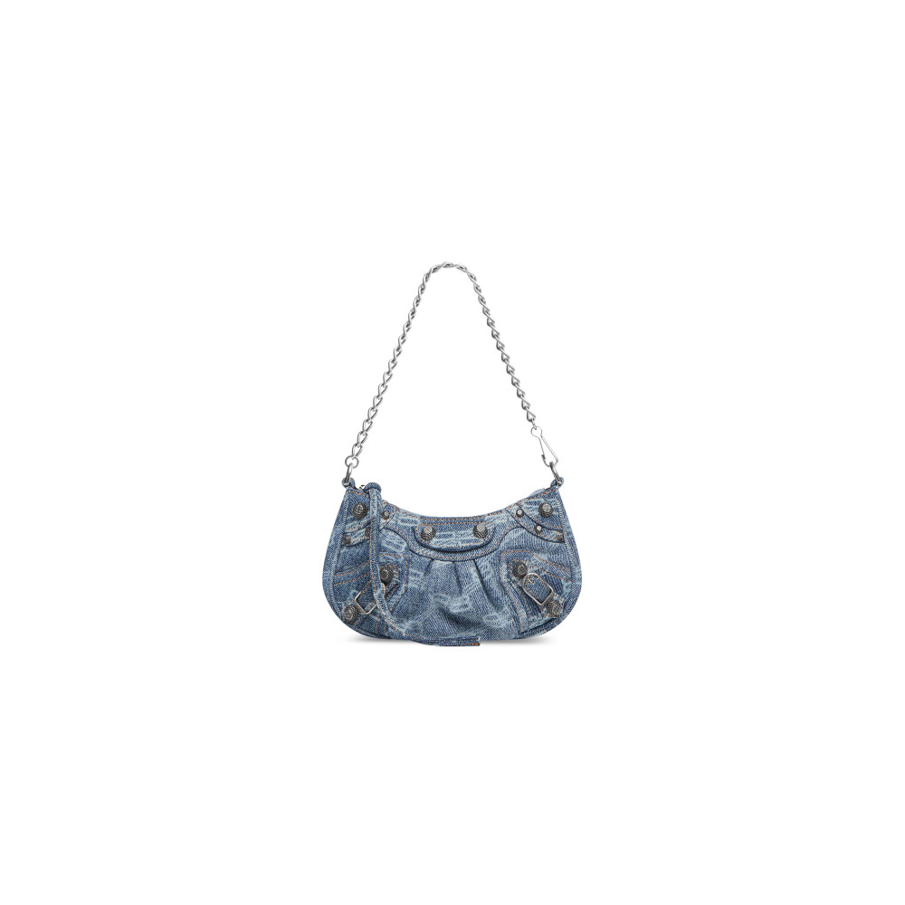 LE CAGOLE MINI BAG WITH CHAIN BB MONOGRAM BLEACHED DENIM LE CAGOLE MINI BAG WITH CHAIN BB MONOGRAM BLEACHED DENIM