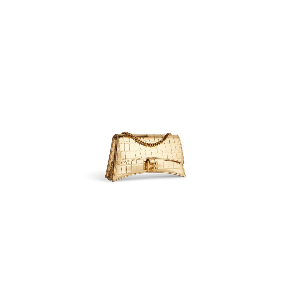 CRUSH XS CHAIN BAG METALLIZED CROCODILE EMBOSSED CRUSH XS CHAIN BAG METALLIZED CROCODILE EMBOSSED