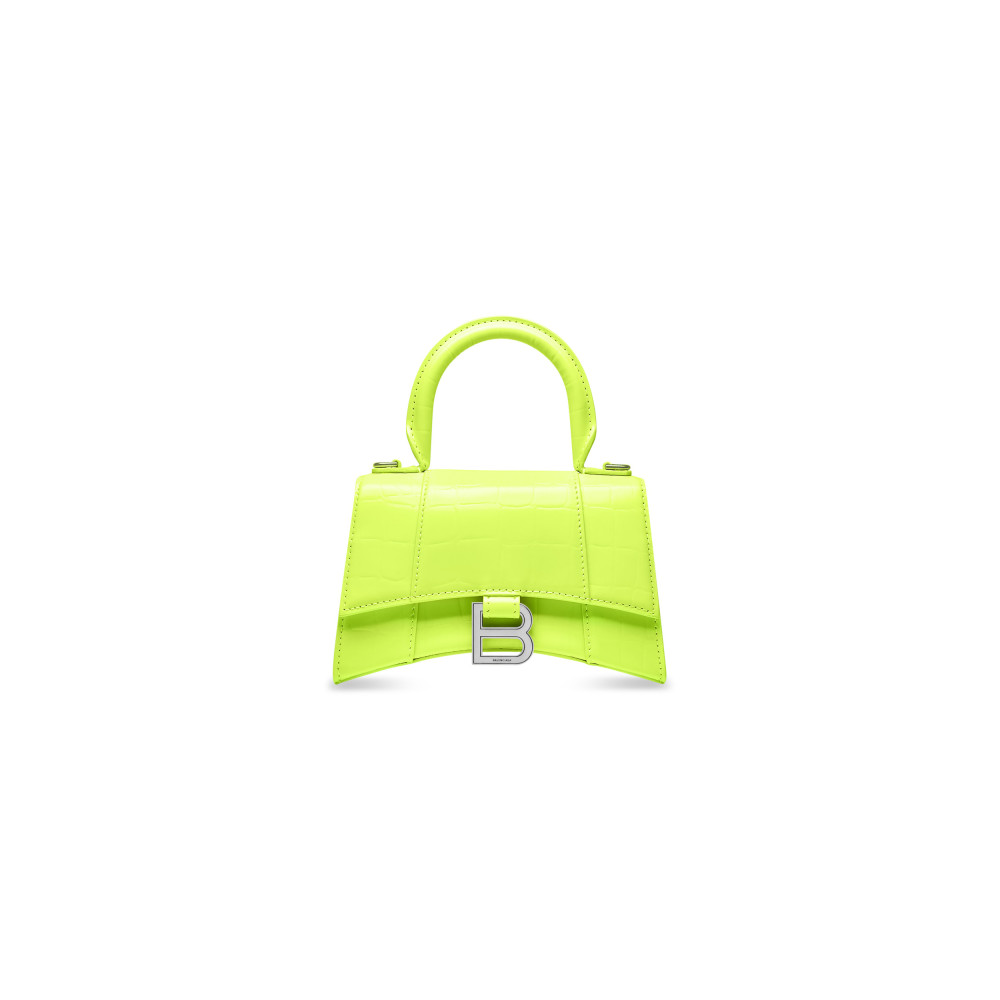 HOURGLASS XS HANDBAG CROCODILE EMBOSSED