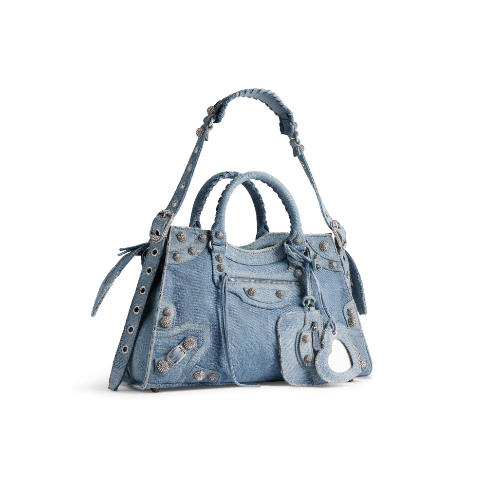 NEO CAGOLE CITY HANDBAG DENIM WITH RHINESTONES NEO CAGOLE CITY HANDBAG DENIM WITH RHINESTONES