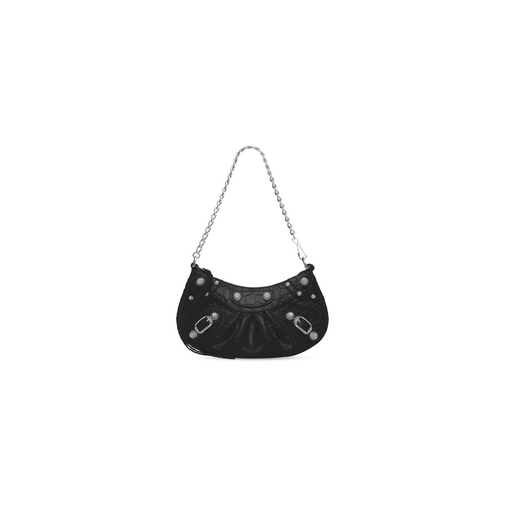 LE CAGOLE MINI BAG WITH CHAIN CROCODILE EMBOSSED WITH RHINESTONES LE CAGOLE MINI BAG WITH CHAIN CROCODILE EMBOSSED WITH RHINESTONES
