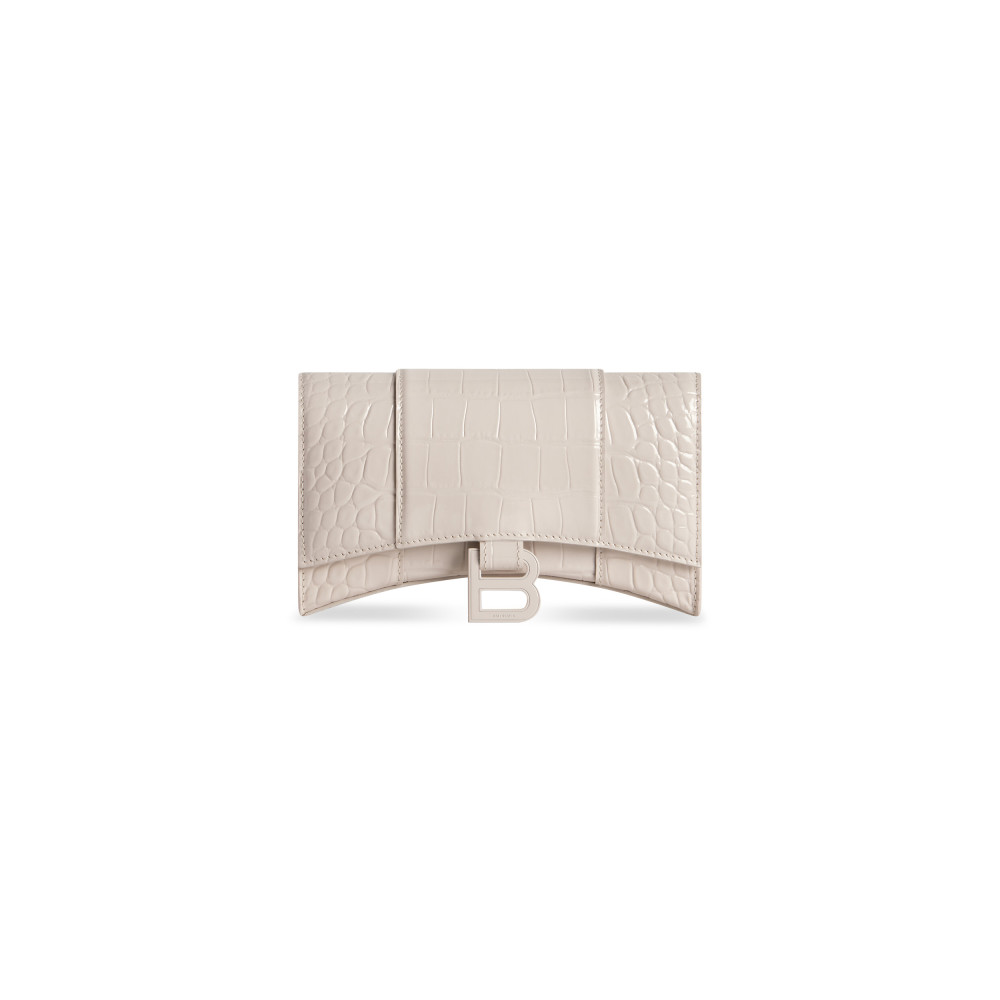 HOURGLASS WALLET ON CHAIN CROCODILE EMBOSSED HOURGLASS WALLET ON CHAIN CROCODILE EMBOSSED