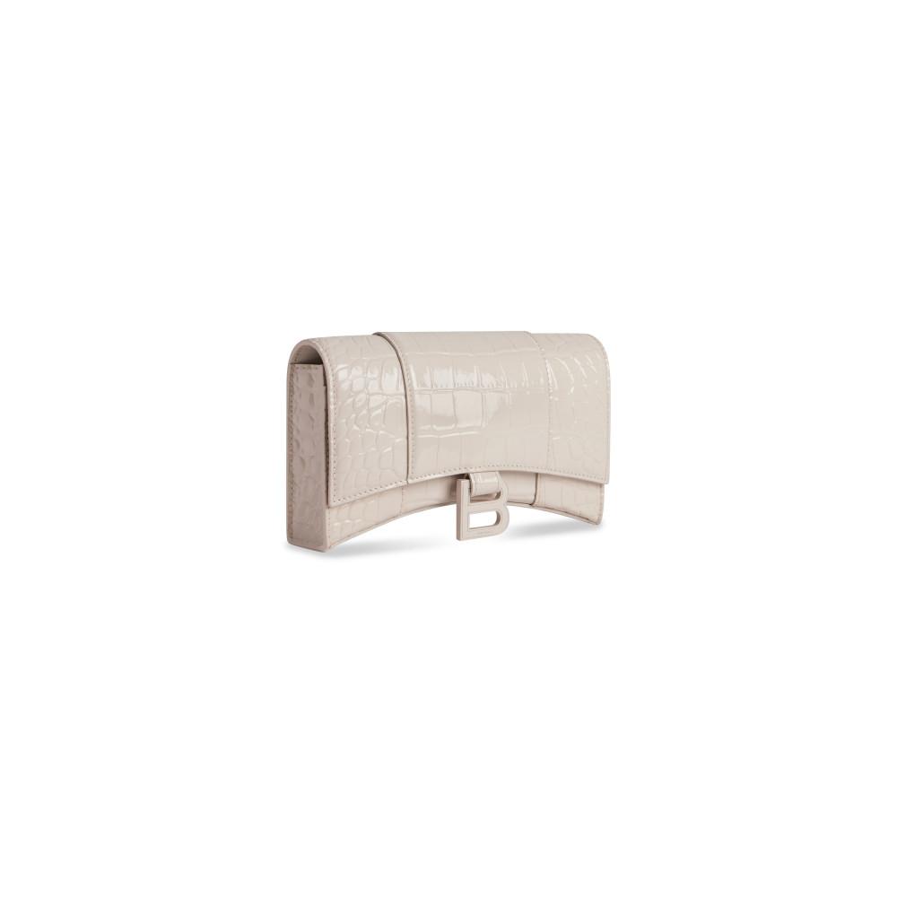 HOURGLASS WALLET ON CHAIN CROCODILE EMBOSSED HOURGLASS WALLET ON CHAIN CROCODILE EMBOSSED