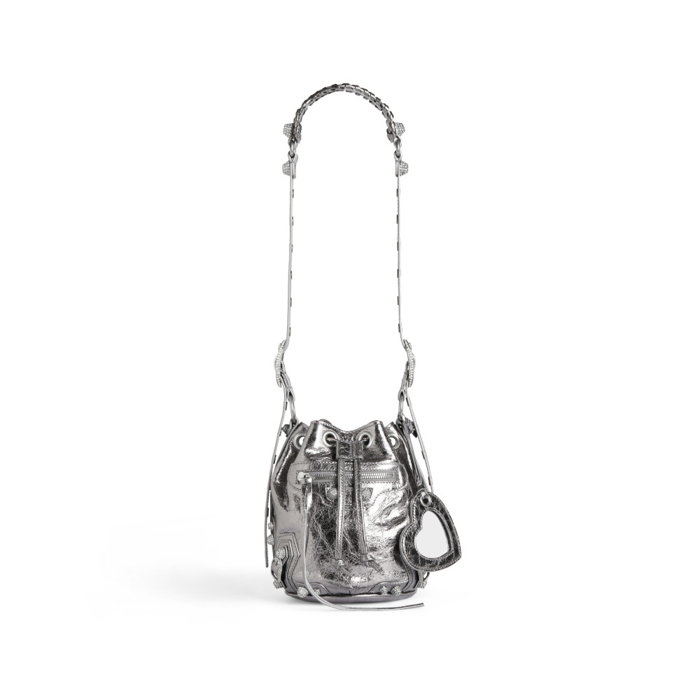 LE CAGOLE XS BUCKET BAG METALLIZED WITH RHINESTONES LE CAGOLE XS BUCKET BAG METALLIZED WITH RHINESTONES