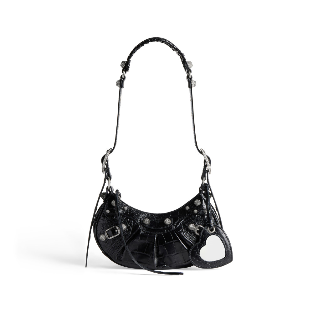 LE CAGOLE XS SHOULDER BAG CROCODILE EMBOSSED WITH RHINESTONES LE CAGOLE XS SHOULDER BAG CROCODILE EMBOSSED WITH RHINESTONES