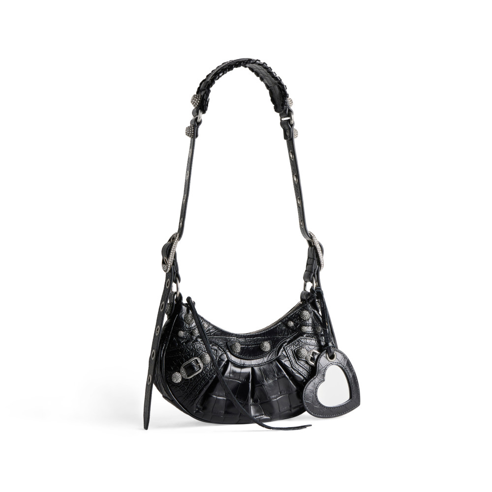 LE CAGOLE XS SHOULDER BAG CROCODILE EMBOSSED WITH RHINESTONES LE CAGOLE XS SHOULDER BAG CROCODILE EMBOSSED WITH RHINESTONES