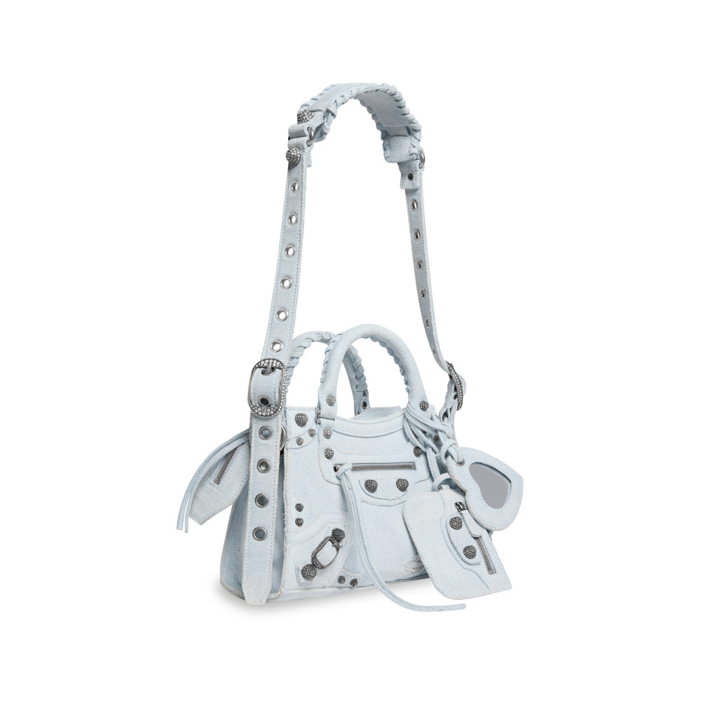 NEO CAGOLE XS HANDBAG DENIM WITH RHINESTONES NEO CAGOLE XS HANDBAG DENIM WITH RHINESTONES