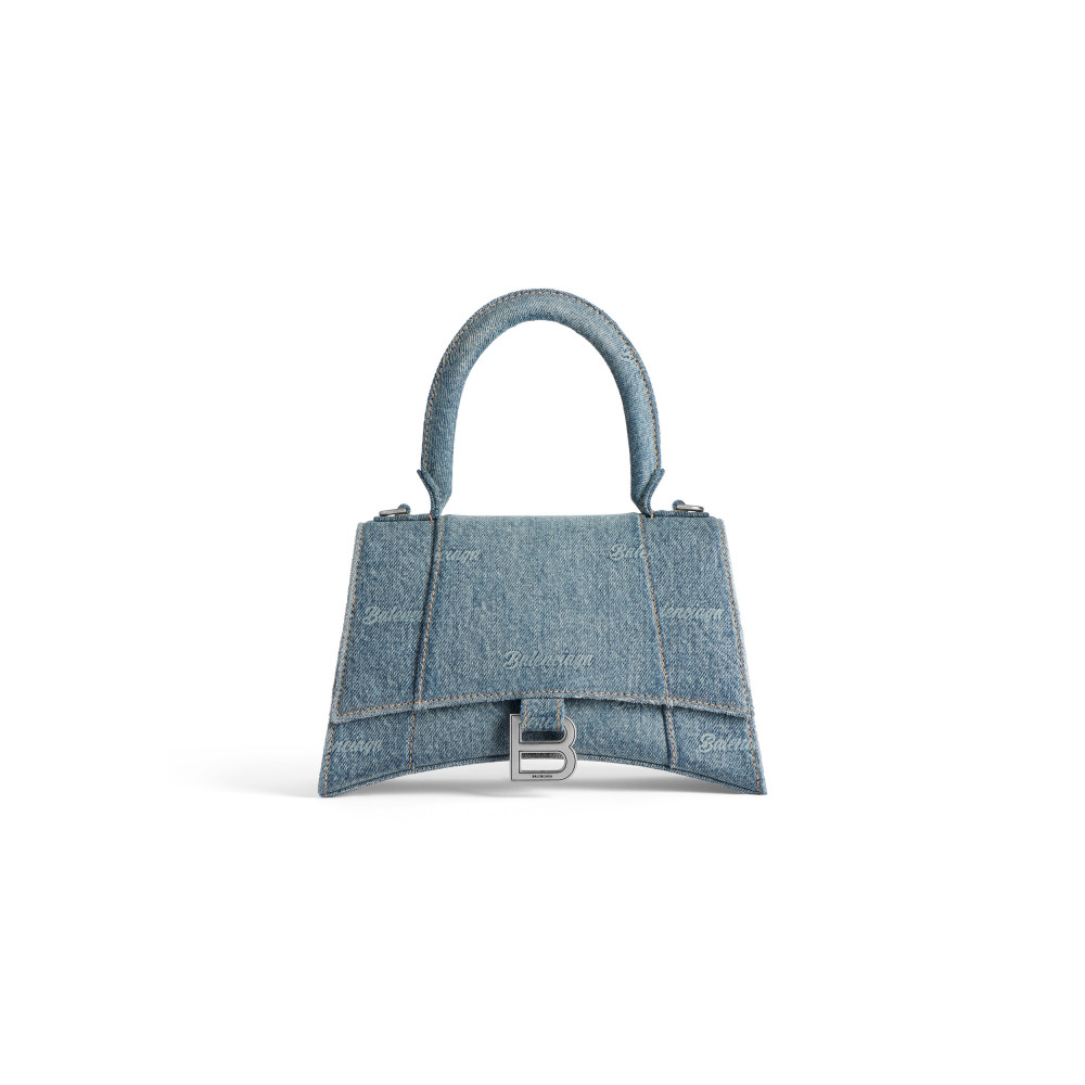 HOURGLASS SMALL HANDBAG GIRLY ALLOVER DENIM