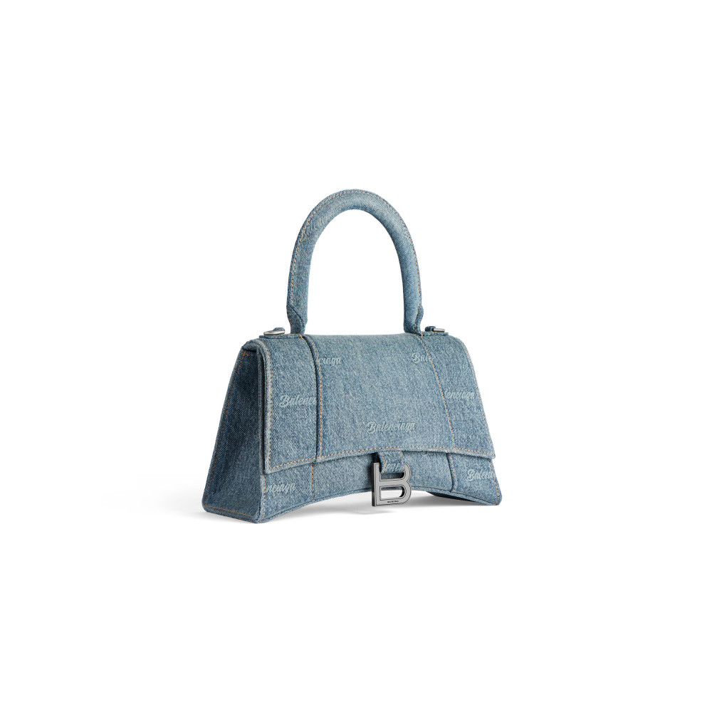 HOURGLASS SMALL HANDBAG GIRLY ALLOVER DENIM HOURGLASS SMALL HANDBAG GIRLY ALLOVER DENIM