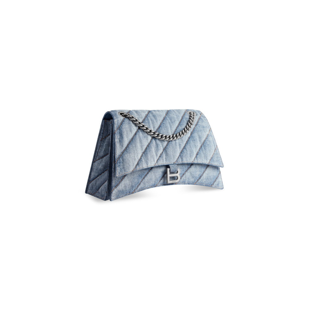 CRUSH MEDIUM CHAIN BAG QUILTED DENIM CRUSH MEDIUM CHAIN BAG QUILTED DENIM