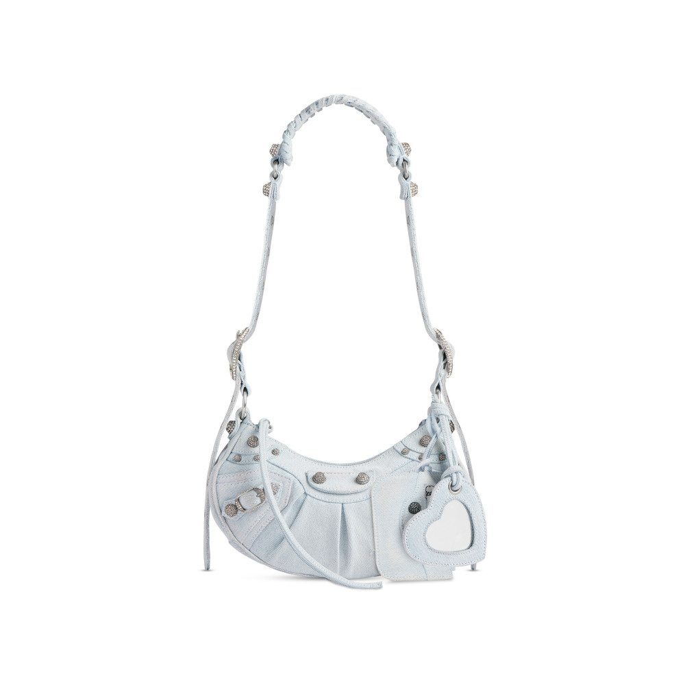 LE CAGOLE XS SHOULDER BAG DENIM WITH RHINESTONES LE CAGOLE XS SHOULDER BAG DENIM WITH RHINESTONES