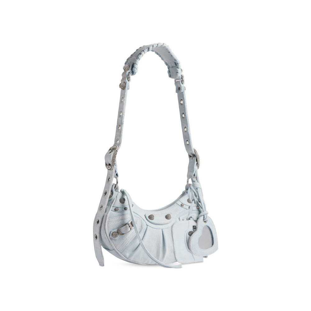 LE CAGOLE XS SHOULDER BAG DENIM WITH RHINESTONES LE CAGOLE XS SHOULDER BAG DENIM WITH RHINESTONES