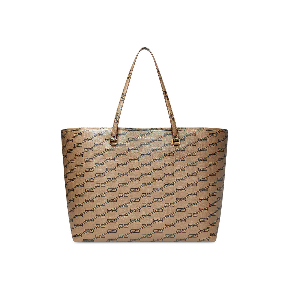SIGNATURE LARGE EAST-WEST SHOPPER BAG BB MONOGRAM COATED CANVAS