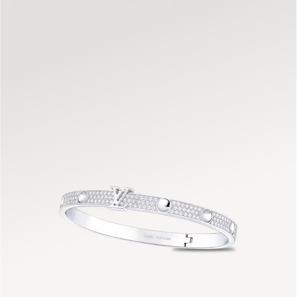 Empreinte Bangle, White Gold and Diamonds