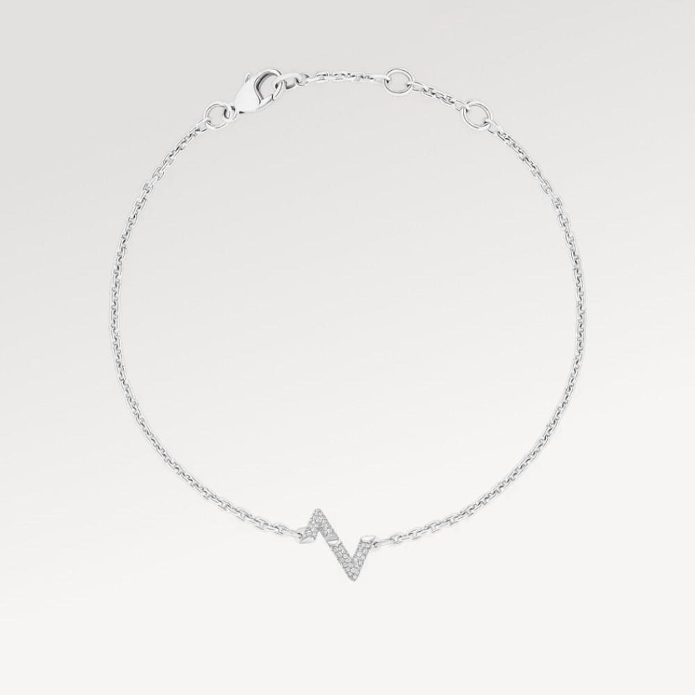 LV Volt Upside Down Chain Bracelet, White Gold And Diamonds LV Volt Upside Down Chain Bracelet, White Gold And Diamonds
