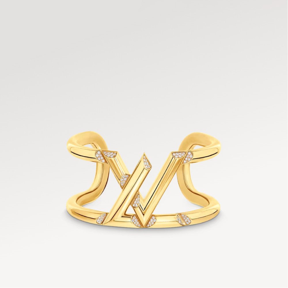 LV Volt One Cuff, Yellow Gold And Diamonds