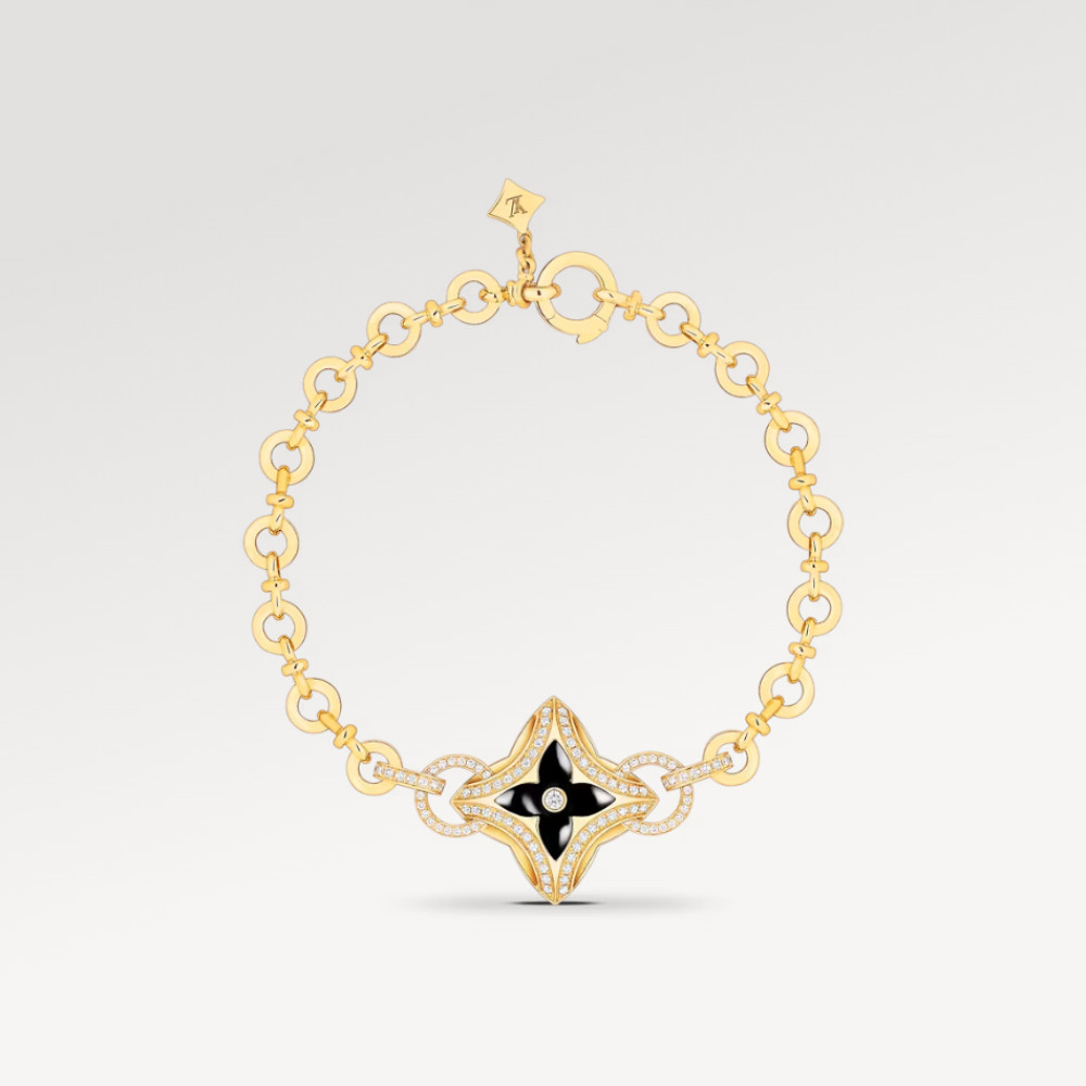 Ever Blossom Bracelet, Yellow Gold, Onyx & Diamonds Ever Blossom Bracelet, Yellow Gold, Onyx & Diamonds