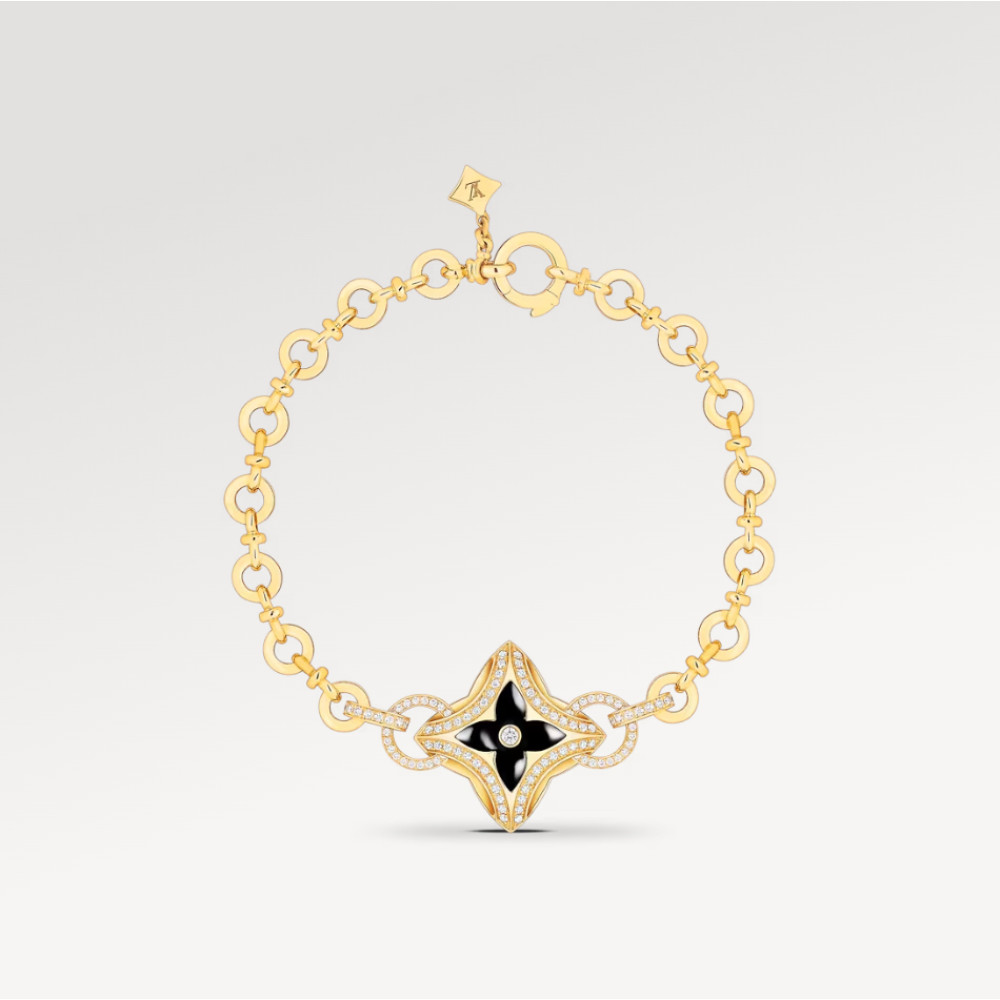 Ever Blossom Bracelet, Yellow Gold, Onyx & Diamonds Ever Blossom Bracelet, Yellow Gold, Onyx & Diamonds