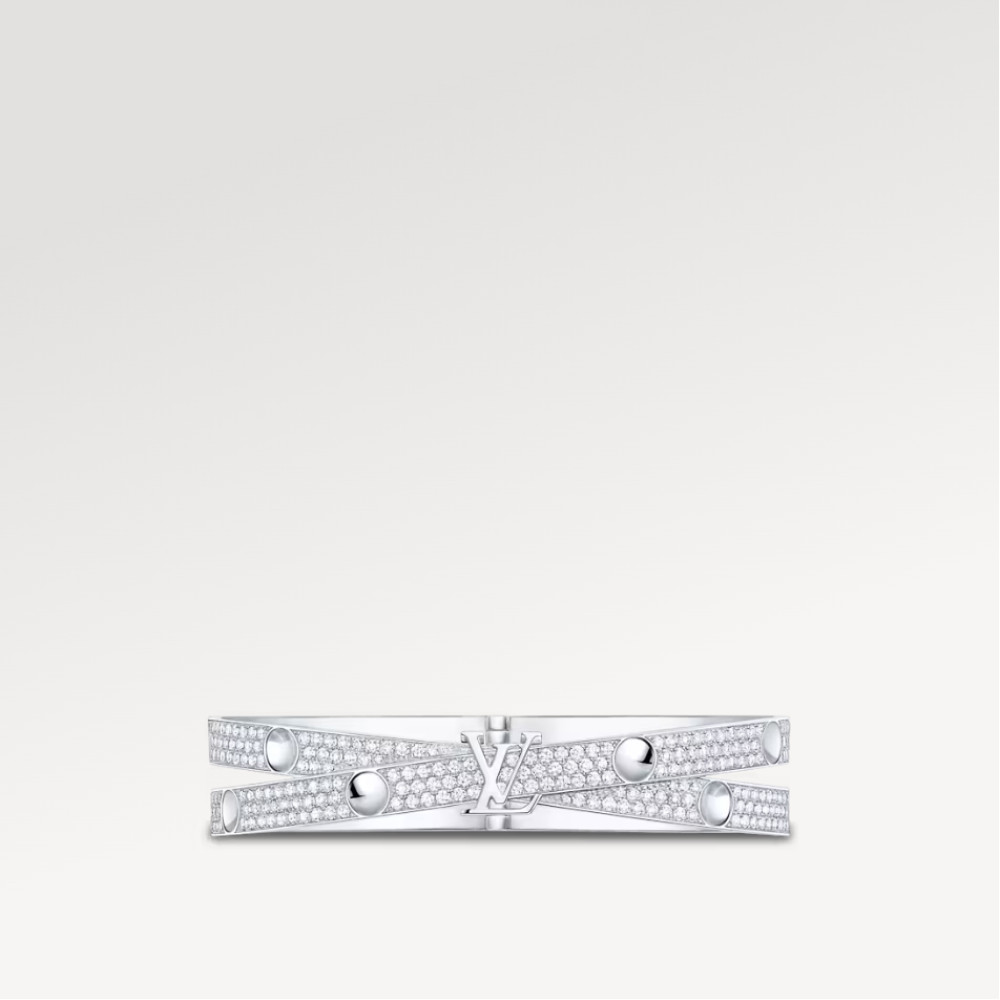 Empreinte Bangle, White Gold And Diamonds
