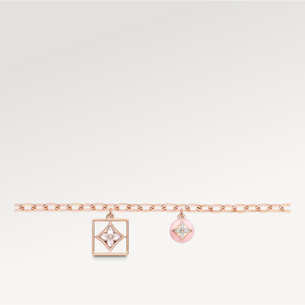 Color Blossom Bracelet, Pink Gold, White Gold, Pink Opal, White Mother-Of-Pearl And Diamonds