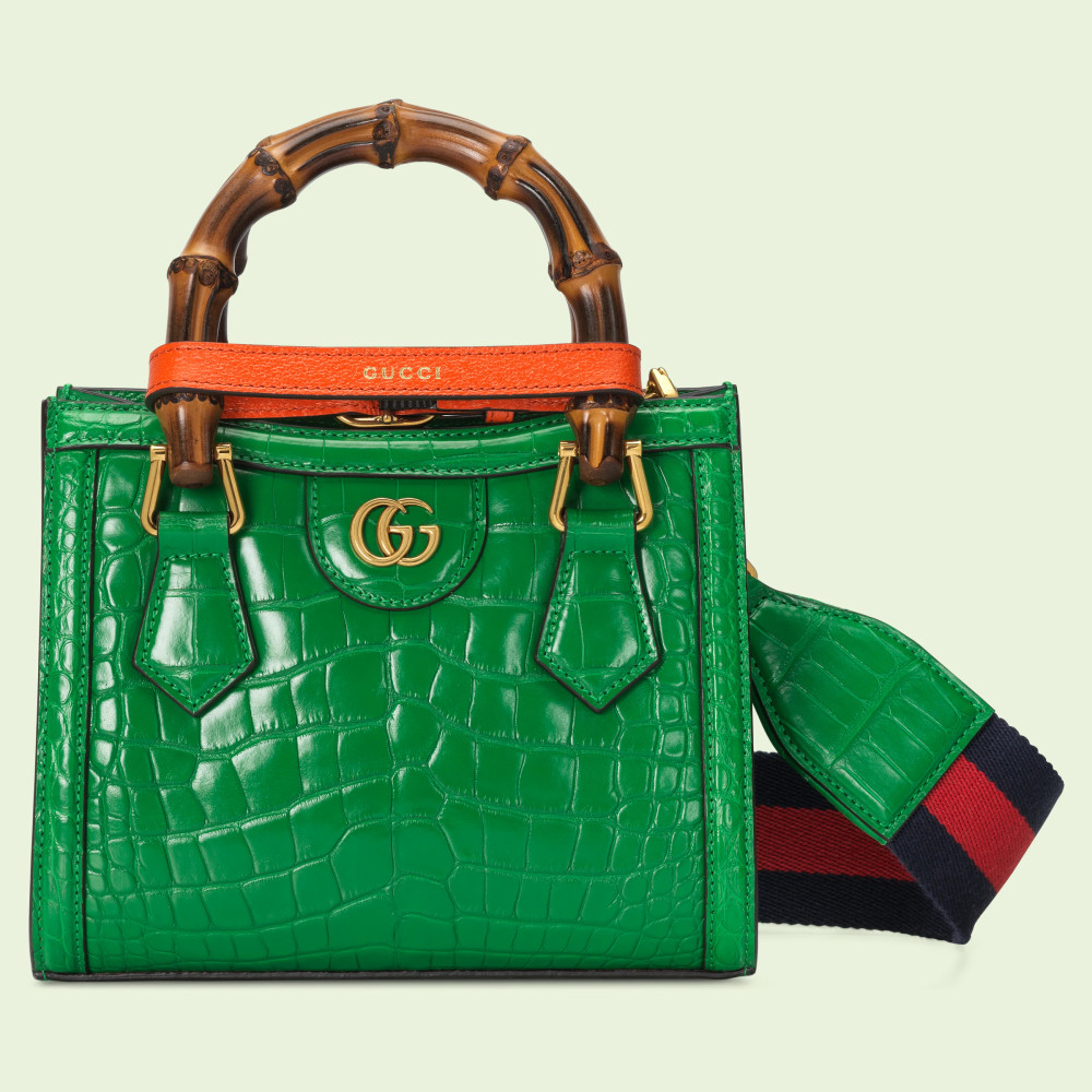 GUCCI DIANA MINI CROCODILE TOTE BAG