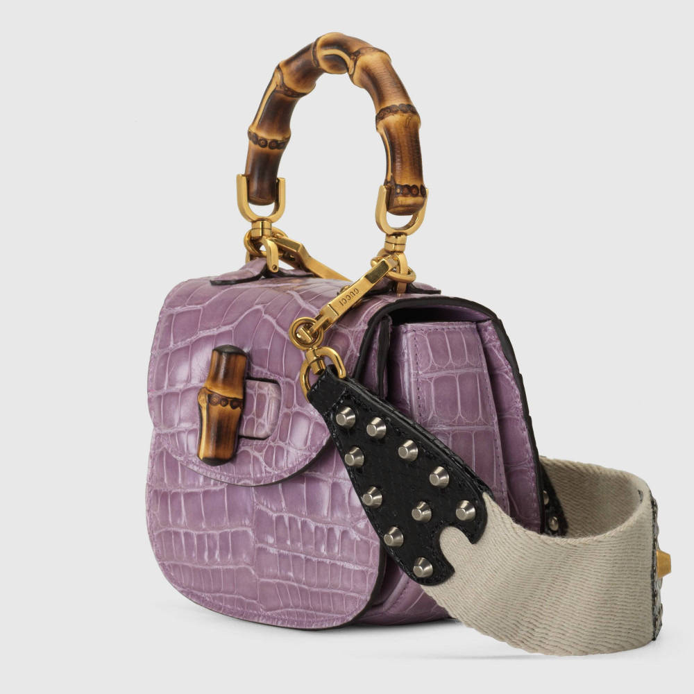 GUCCI BAMBOO 1947 CROCODILE MINI BAG