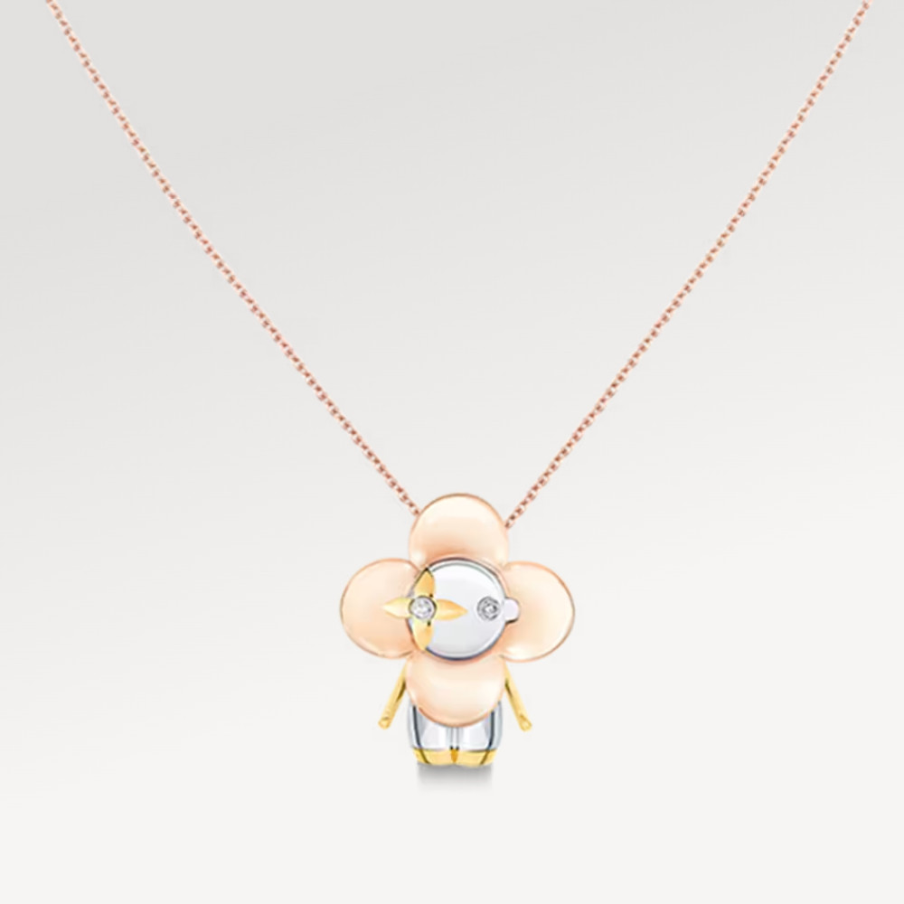 Vivienne Pendant, 3 Golds and Diamonds