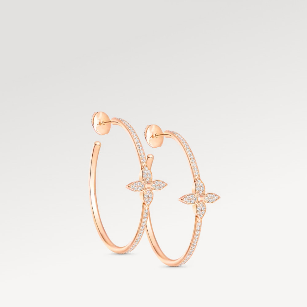 Idylle Blossom Hoops, Pink Gold And Diamonds Idylle Blossom Hoops, Pink Gold And Diamonds