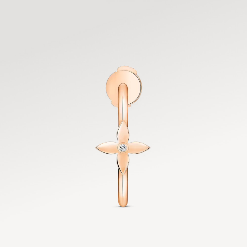 Idylle Blossom Small Hoop, Pink Gold And Diamond - Per Unit Idylle Blossom Small Hoop, Pink Gold And Diamond - Per Unit