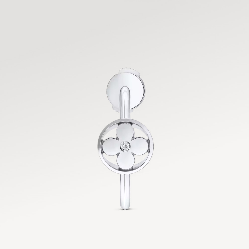 Idylle Blossom Small Hoop, White Gold And Diamond - Per Unit Idylle Blossom Small Hoop, White Gold And Diamond - Per Unit