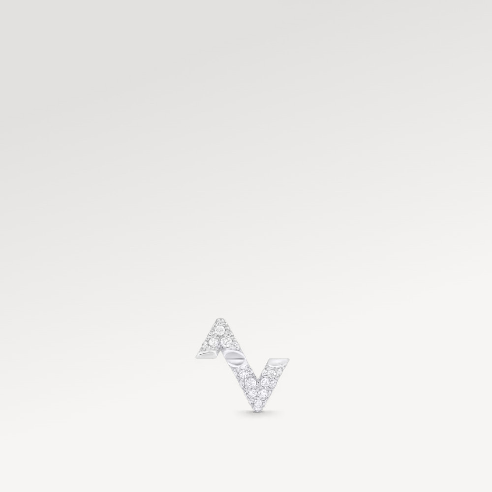 LV Volt Upside Down Stud, White Gold And Diamonds - Per Unit LV Volt Upside Down Stud, White Gold And Diamonds - Per Unit