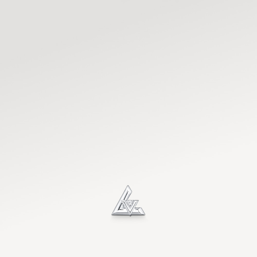 LV Volt One Stud, White Gold And Diamond - Per Unit LV Volt One Stud, White Gold And Diamond - Per Unit