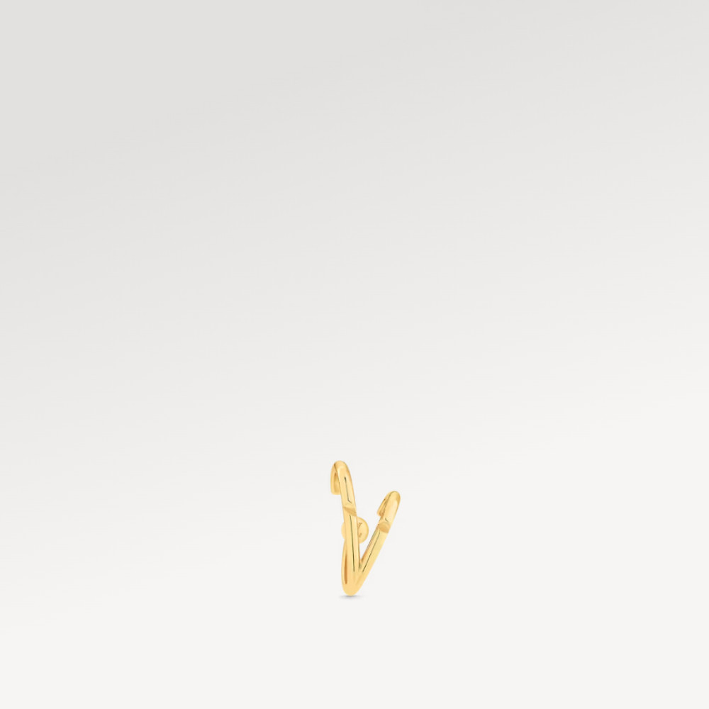 LV Volt Upside Down Ear Cuff, Yellow Gold - Per Unit LV Volt Upside Down Ear Cuff, Yellow Gold - Per Unit