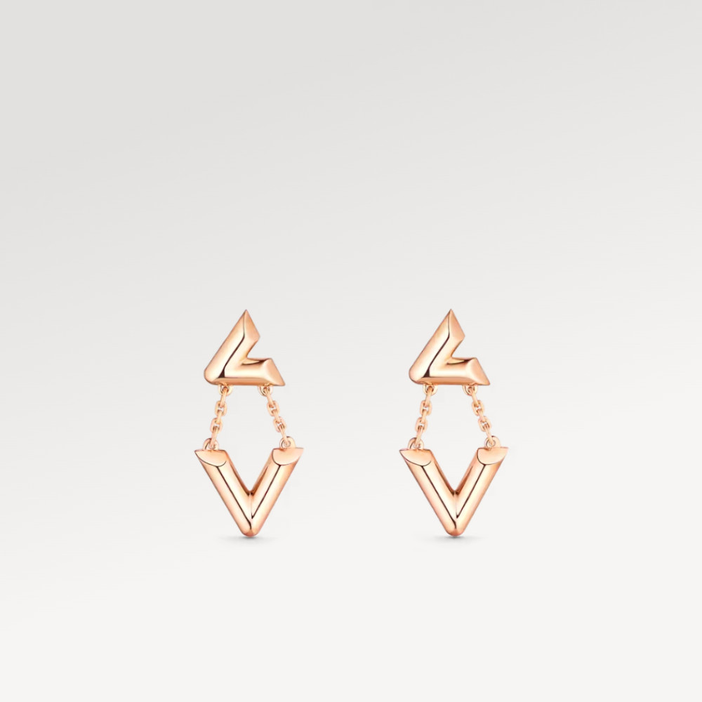 LV Volt Upside Down Earrings, Pink Gold LV Volt Upside Down Earrings, Pink Gold