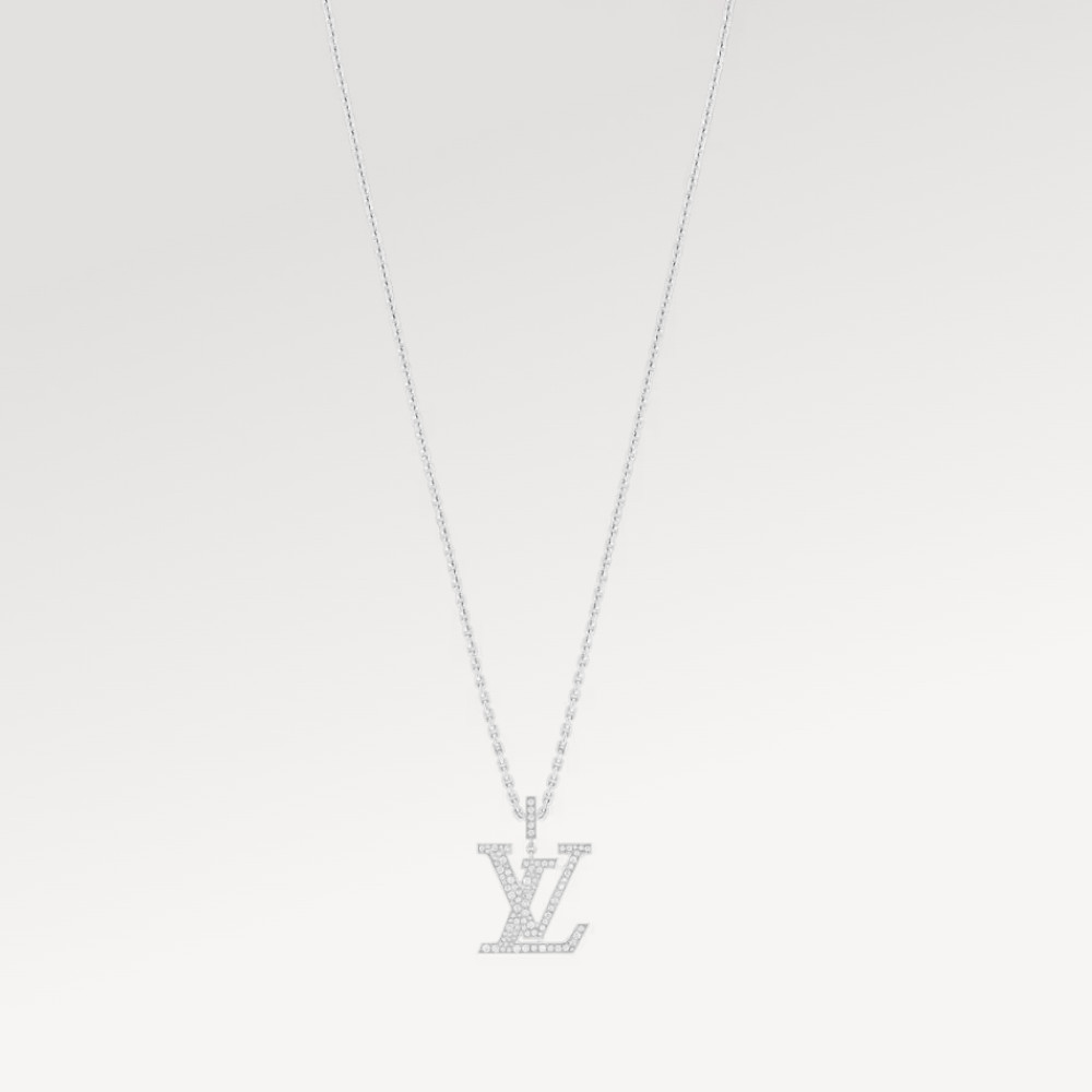 LV Large Pendant, White Gold And Diamonds Q93821