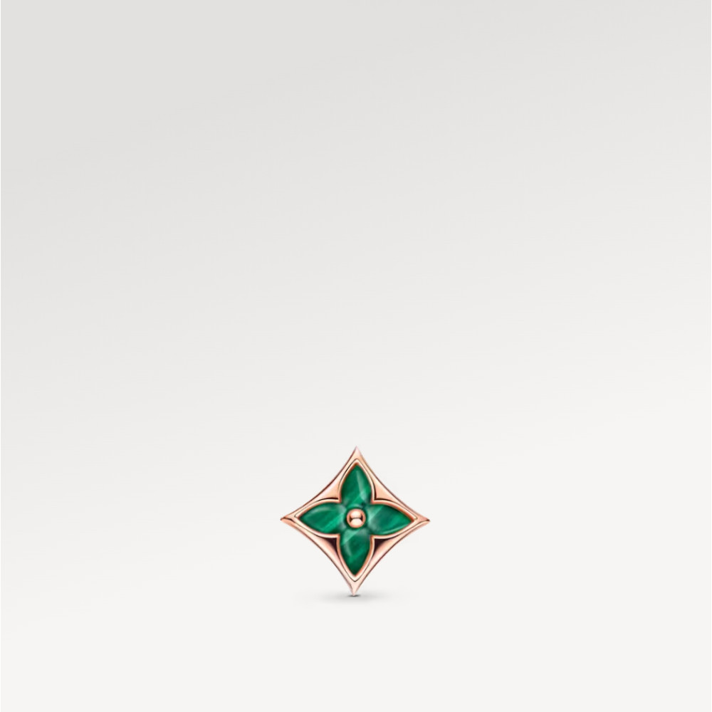 Color Blossom BB Star Ear Stud, Pink Gold And Malachite - Per Unit Color Blossom BB Star Ear Stud, Pink Gold And Malachite - Per Unit