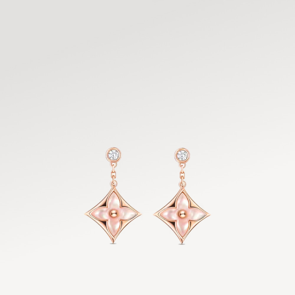 Color Blossom BB Star Ear Studs, Pink gold, pink Mother of pearl and diamonds Color Blossom BB Star Ear Studs, Pink gold, pink Mother of pearl and diamonds
