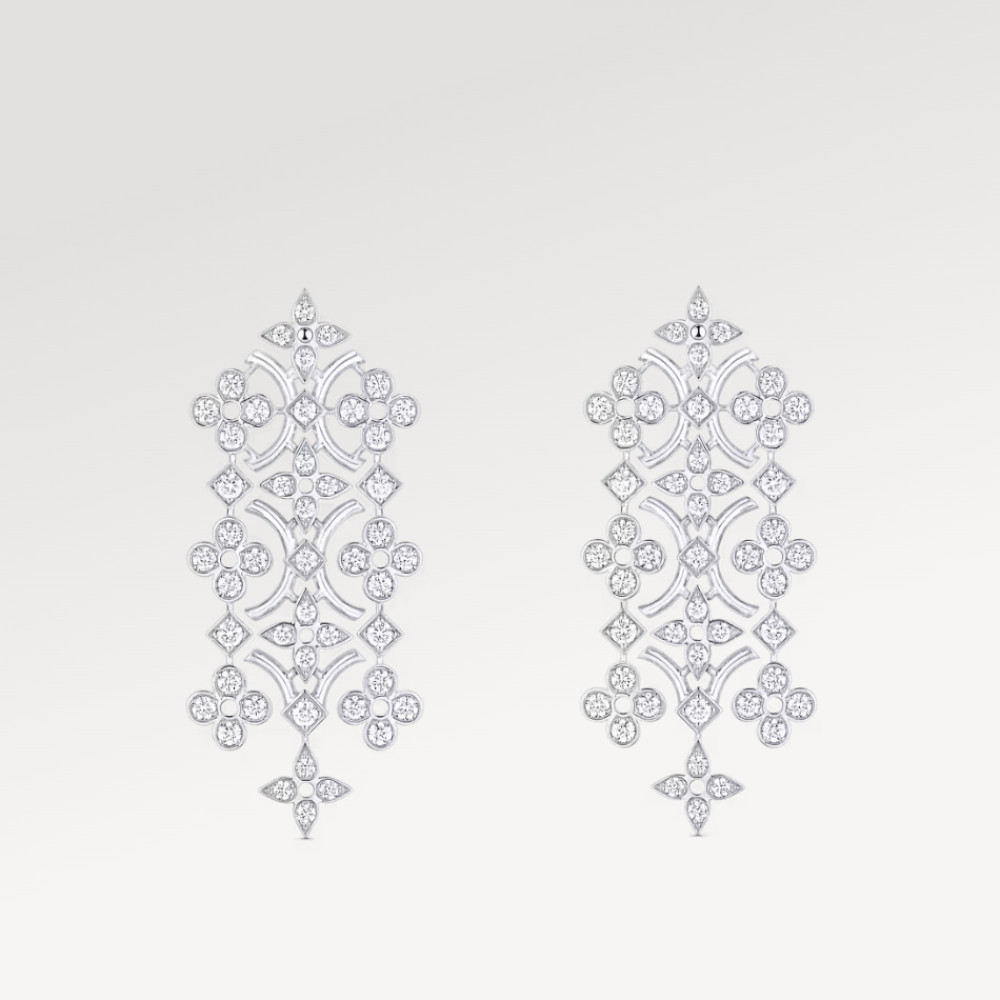 Dentelle Masterpiece Earrings, White Gold And Diamonds